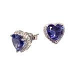 Обици Танзанит и Циркон със Сребро 925 и Родий