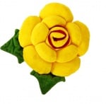 Плюшена възглавница "Цвете" - малка жълта - малка