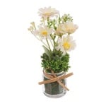 Аранжировка букет цветя - крамаво бяло - 15 см