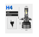 Комплект от 2 броя LED ЛЕД диодни крушки H4 Х4 12V 120W 13000lm за фарове Canbus без грешки 6000К къси/дълги