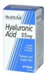 ХИАЛУРОНОВА КИСЕЛИНА - хидратира кожата, подпомага изглаждането на бръчките - таблетки 55 мг. х 30, HEALTH AID