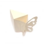Заготовка за Парче торта картон с пеперуда 10x6.5x6 см перлено млечно бял - 1 брой