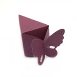 Заготовка за Парче торта картон с пеперуда 10x6.5x6 см перлено лилав - 1 брой
