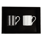 Комплект 2 чаши - черно и бяло на точки