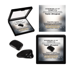 Eстествен камък - талисман ЧЕРЕН ОБСИДИАН в рамка - за зодия Скорпион, Козирог и Стрелец