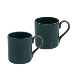 Комплект от 2 луксозни чаши - петролен цвят