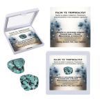 Eстествен камък - талисман ТЮРКОАЗ в рамка - за зодия Стрелец, Водолей, Риби, Дева и Скорпион