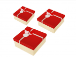 Подаръчна кутия 3 в 1 /квадрат/ - бяла с червен капак