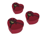 Подаръчна кутия "Сърце" 3 в 1 - тъмно червени