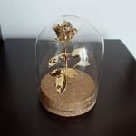 Естествена роза позлатена с 24 карата злато, малка