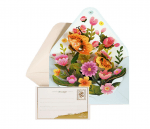 Луксозна 3D картичка "Букет Цветя" с плик и карта за пожелание