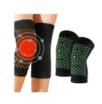 Комплект от 2 бр. самозагряващи се наколенки с турмалин - еластични, универсален размер, унисекс, цвят черен