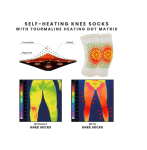 Комплект от 2 бр. самозагряващи се наколенки с турмалин - еластични, универсален размер, унисекс, цвят черен