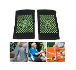 Комплект от 2 бр. самозагряващи се наколенки с турмалин - еластични, универсален размер, унисекс, цвят черен