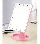 Настолно огледало с LED осветление  розово