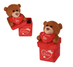 Плюшено меченце "I love you" с кутия - изненада 