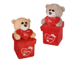 Плюшено меченце "I love you" с кутия - изненада 