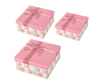 Подаръчна кутия /3 в 1/ - розова с точки