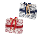 Подаръчна торбичка Цветя със сатенени панделки - 25x20x10 см.