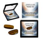 Eстествен камък - талисман ТИГРОВО ОКО в рамка - за зодия Лъв, Близнаци, Дева и Козирог